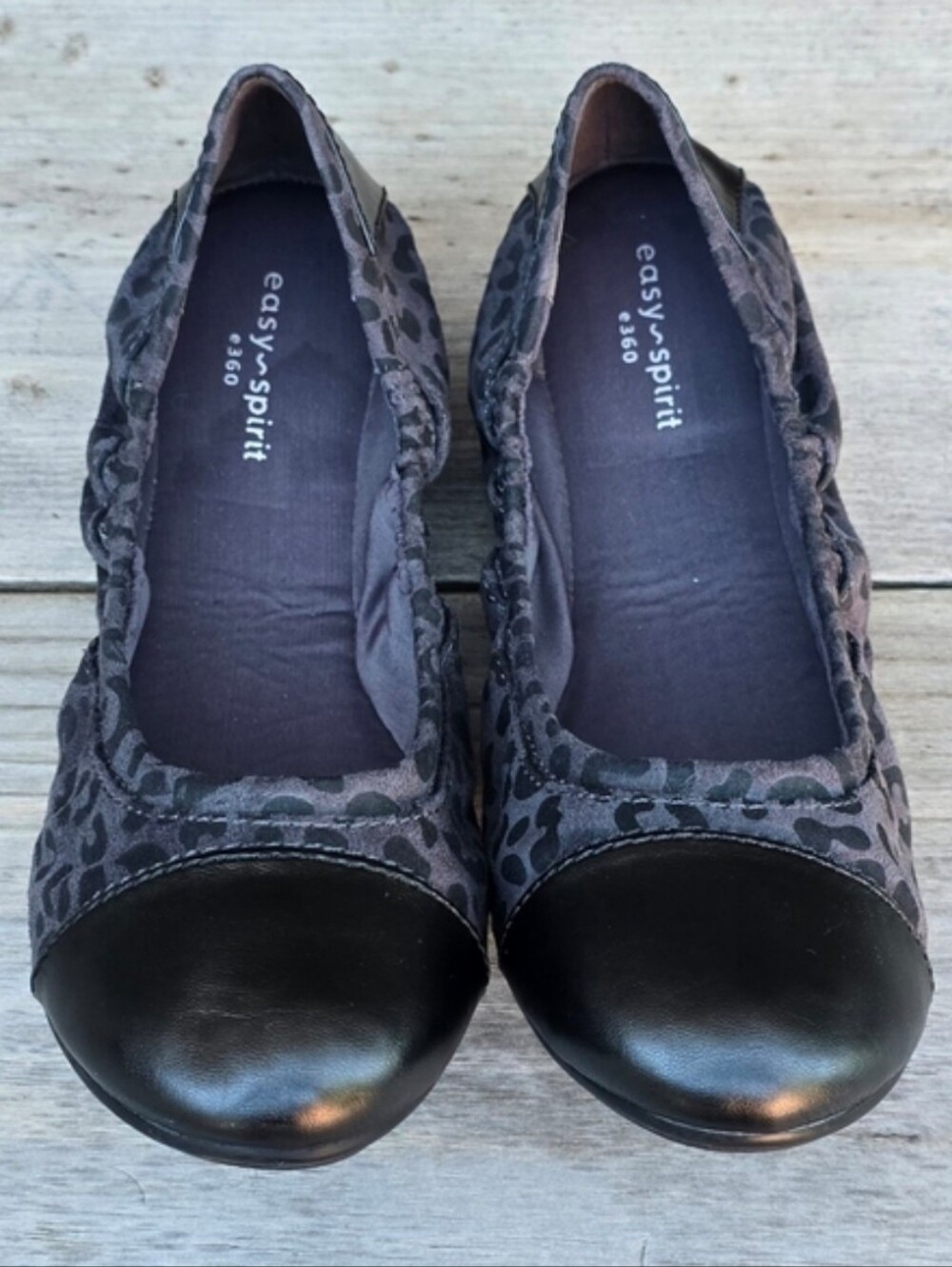 Easy Spirit Gessica French Girl Leopard Capped Toe Comfort Ballet Flats 8.5M